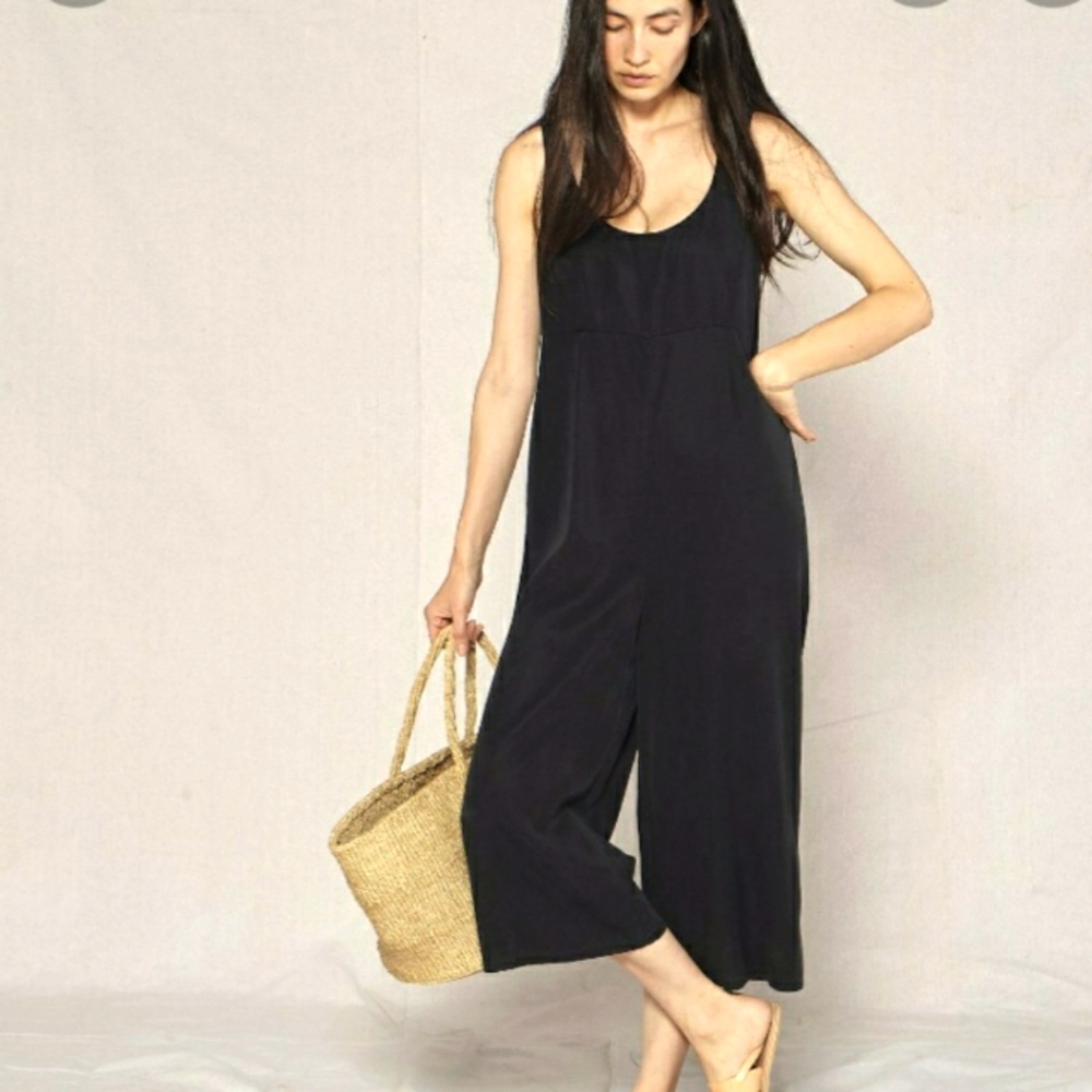 Outerknown Pali Playsuit in rich black